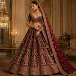 Bridal Styles dark Red Lehanga