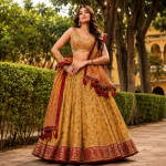 Yellow Mehandi Style Lehanga